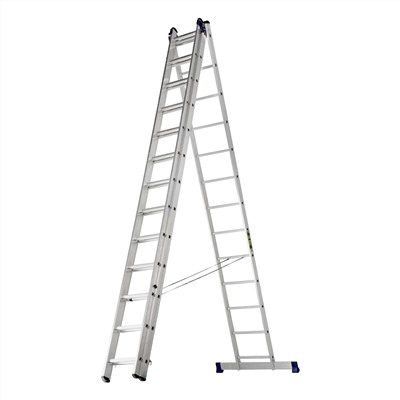 Лестница, 3 х 13 ступеней, алюминиевая, трехсекционная, Сибртех