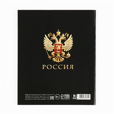 Тетрадь в клетку, предметная, 36 л.,на скрепке, блок №1«Россия. Физика»