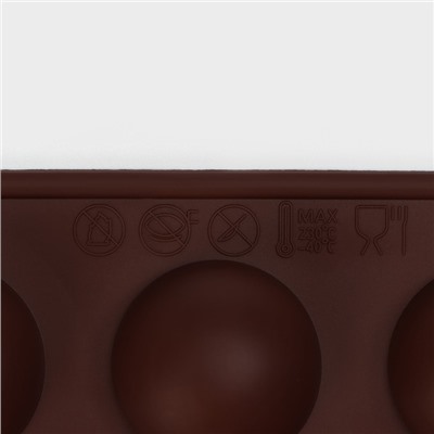 Форма для конфет и шоколада Доляна «Коробка конфет», силикон, 27×23×1.5 см, 30 ячеек (3.2×3.2 см), коричневая