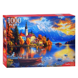 Пазлы 1000 "Закат на озере Блед"