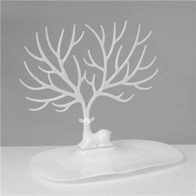 Подставка универсальная «Олень», 25×15×22 см, прямоугольное основание, белая