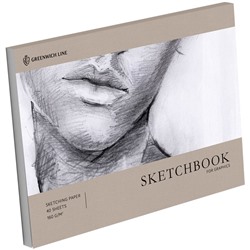 Скетчбук для графики и эскизов 40л., А4 Greenwich Line "Graphics. Outlines", на склейке, 160г/м2