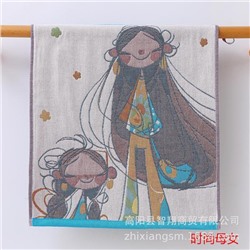 Gauze cotton scarf, soft wet wipes for face washing, children's towel, Chinese style