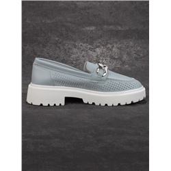 03-PDD153-2 GRAY/BLUE Полуботинки женские (натуральная кожа)