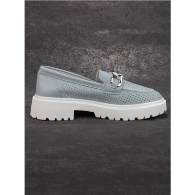 03-PDD153-2 GRAY/BLUE Полуботинки женские (натуральная кожа)