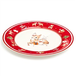 ТАРЕЛКА ЗАКУСОЧНАЯ LEFARD "С НОВЫМ ГОДОМ!" 19 СМ КРАСНАЯ (КОР=18ШТ.)