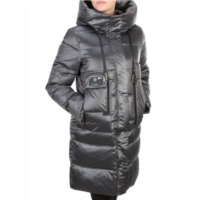 6809 DARK GREY Пальто зимнее женское KARERSITER (200 гр. холлофайбер)