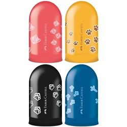 Точилка пластиковая Faber-Castell "Jelly" 1 отверстие, контейнер, ассорти