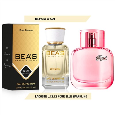 Beas W529 Lacoste L.12.12 Pour Elle Sparkling Women edp 50 ml, Парфюм женский Beas W529 создан по мотивам аромата Lacoste L.12.12 Pour Elle Sparkling