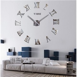 Часы настенные "large silver watch"