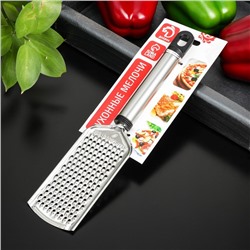 Тёрка для сыра Доляна «Помощник», 24 см, с ручкой, серебристая, чёрная