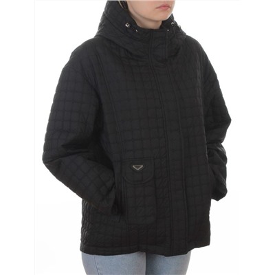 9617 BLACK Куртка стеганная демисезонная женская (100 гр. холлофайбер)