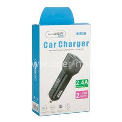 АЗУ Lider Mobile 2 USB выхода (2400mAh) черный (в коробке)