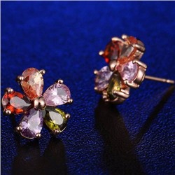 1G0009 Серьги с позолотой, 12х12х16мм