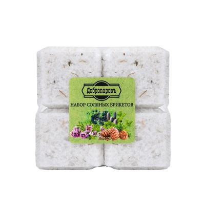 Соляной брикет набор 4 шт "Можжевельник, чабрец, кедр, пихта" по 200 гр "Добропаровъ"