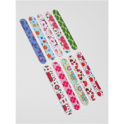 Пилка для ногтей, прямая, 180/180 грит, 15 см, фасовка 20 шт., МИКС