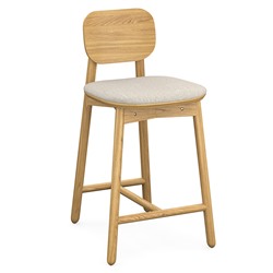 Стул полубарный Saga, рогожка, бежевый