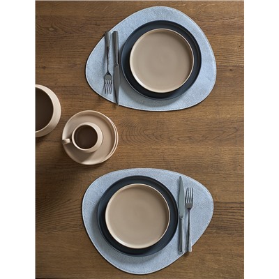 Набор из 2-х двухсторонних сервировочных салфеток Drop, 33х41 см, синий/светло-серый