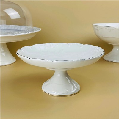 109-247 Блюдо 19,5х9см на ножке КРОКУС ЗОЛОТО в под.уп.(х8)Фарфор