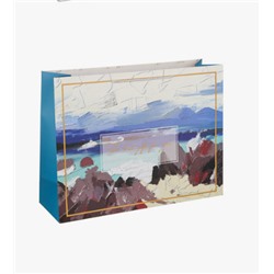 Пакет подарочный (XXL) "Scenery beach", blue (42*33*15)