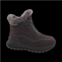 Ботинки из натуральной кожи на меху Т980-3 серые