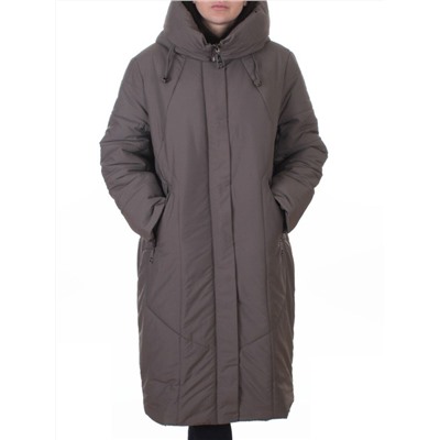 A615 GRAY/BEIGE Пальто зимнее женское (верблюжья шерсть, 120 гр. холлофайбер)