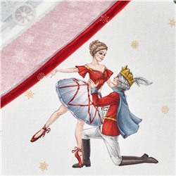 СКАТЕРТЬ КРУГЛАЯ  "ЩЕЛКУНЧИК" ,150СМ , КРАСНЫЙ ,100% ХЛОПОК , ТВИЛ