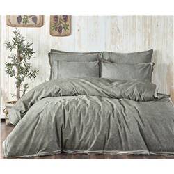 2 сп. Евро Комплект Постельного Белья Cotton Saten Vista Yeşil XL - EcoCotton