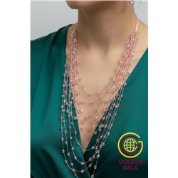 Комплект бижутерии "Хрустальная россыпь" , цвет пудровый