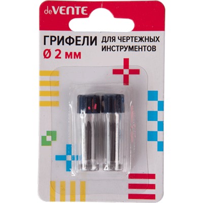 Грифели для чертежных инструментов "deVENTE" 2мм длина 17мм 2 пенала по 4шт 5094300/24/Китай