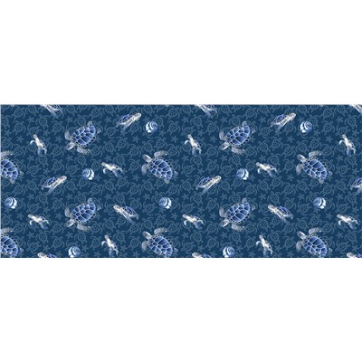 Вафельное полотно набивное / Черепашки 1