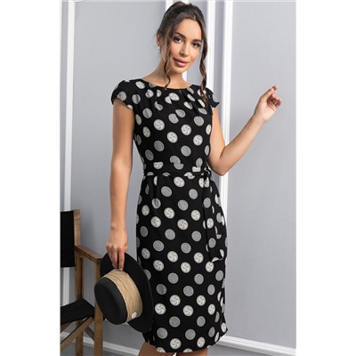 Платье Габриэль (черное/круги) П13953-10М