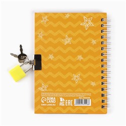 Записная книжка на замочке А6, 50 л. «Енотик»