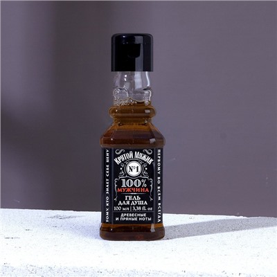 Гель для душа во флаконе виски «Крутой мужик», 100 мл, аромат древесный