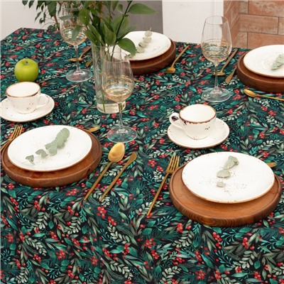 Скатерть "Этель" "Winter berry" 144х110+/- 3см, 100%хл, саржа 190г/м2
