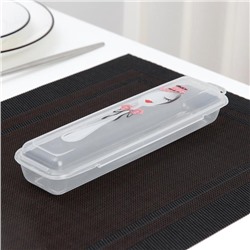 Футляр для столовых приборов Доляна, 24×7.5×3.8 см, прозрачный, рисунок МИКС