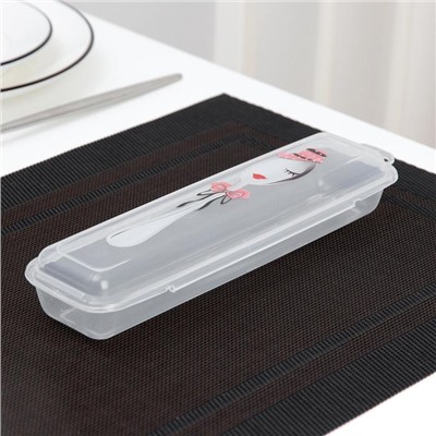 Футляр для столовых приборов Доляна, 24×7.5×3.8 см, прозрачный, рисунок МИКС