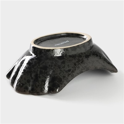 Салатник Magistro «Ночной дождь», 13×8×4.5 см, фарфор, чёрный