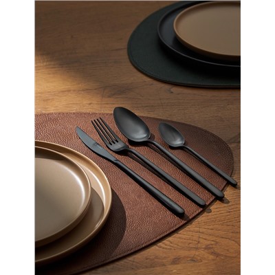 Набор столовых приборов Pure, черные матовые, 16 пред.