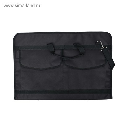 Папка для чертежей и рисунков А2, 650×450×50 мм, с ручками, текстильная, Estado, 3 кармана, чёрная
