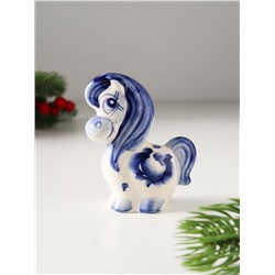 Фигурка фарфор «Лошадь Василиса», 8×6.5×3.5 см, гжель