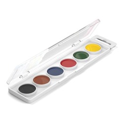 Акварель 6 цветов, ErichKrause Standard, без кисти, пластиковая коробка, европодвес