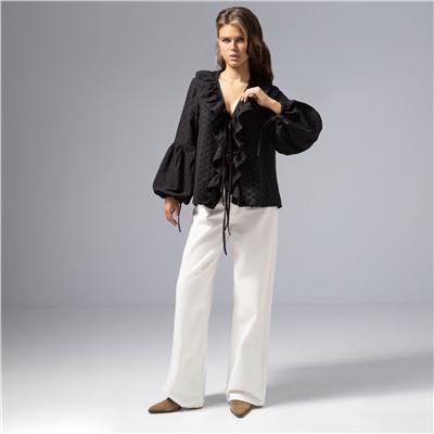 Блуза из хлопка, Пленительная грация (черная)