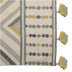 Ковер из хлопка с контрастным узором и кисточками из коллекции Ethnic, 200х300 см