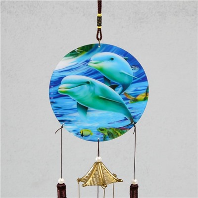 Музыка ветра «Дельфины», металл, 4 колокольчика, 52×12.5×2.7 см