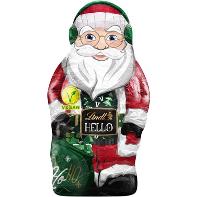 Lindt 2025 Hello Santa Vegan 3stk x 80 g, Линдт Веган Дед Мороз, 12см, 80 грамм х 3 штуки (240 грамм)