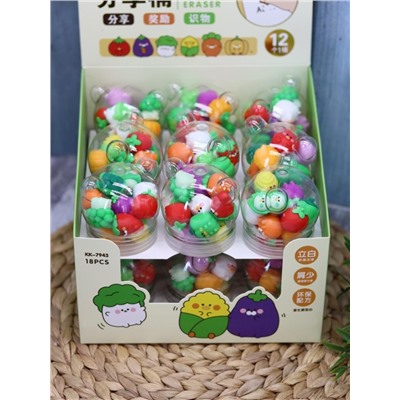 Набор ластиков "Vegetables", шоу-бокс 18 шт.