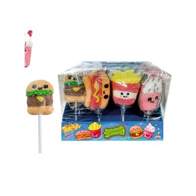 Воздушный зефир на палочке «Заплющь зефирку! ФАСТФУД», 24шт.