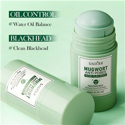Грязевая маска-стик для лица с полынью от акне и черных точек SADOER Mugwort Anti pores Acne Clay Stick, 40 гр