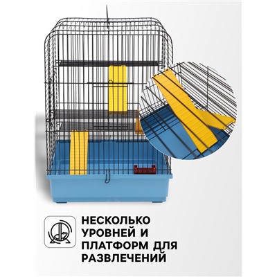 Клетка для грызунов "Сеня 3-1", 49 x 36 x 51 см, микс цветов